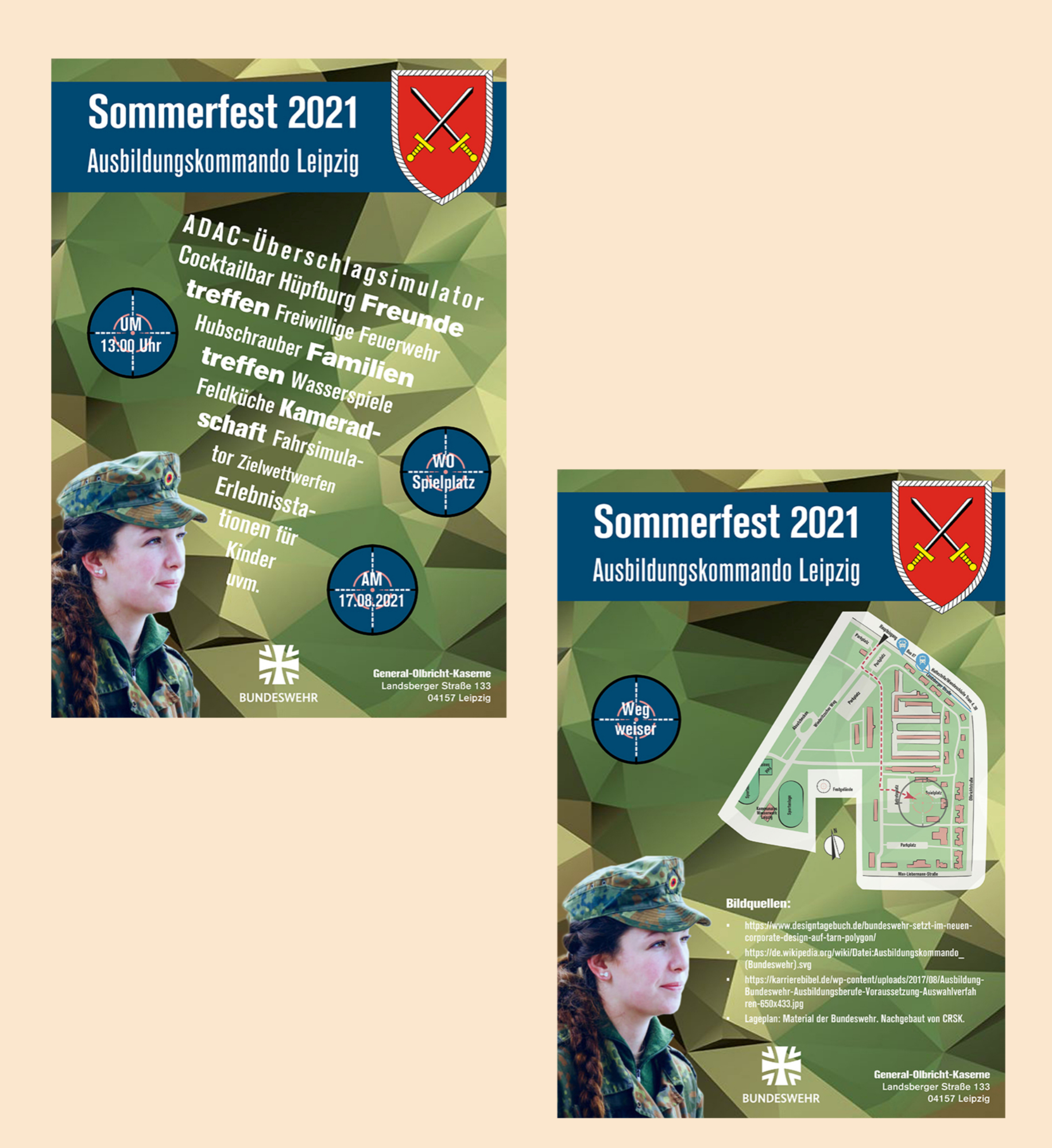 Einladungsflyer zum Sommerfest 2021 im Ausbildgunskommando der Bundeswehr in Leipzig